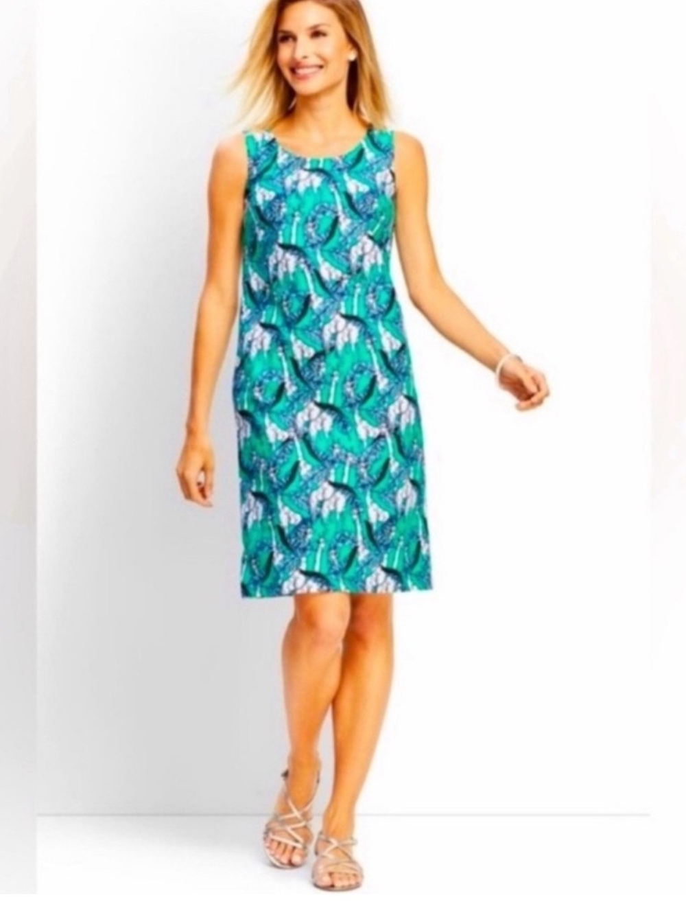 Talbots Giraffe Print Cotton Shift
Dress with Ribbon Tie
